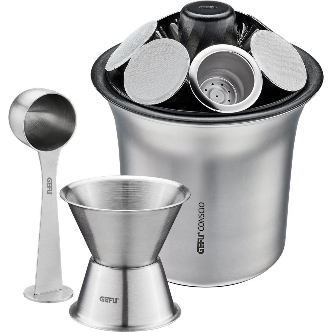 GEFU Set Trichter und Kaffeemass-Set CONSCIO 4 Kaffeekap, Zubehör Kaffeemaschinen, Schwarz