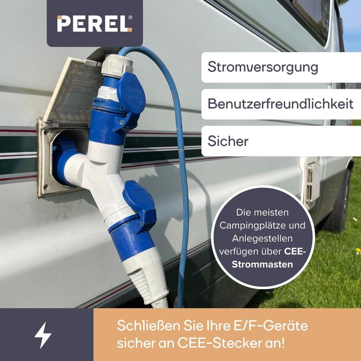 Produktbild Velleman Kabel - Schuko-Stecker Auf Cee-Kupplung (0.40 m, CEE)