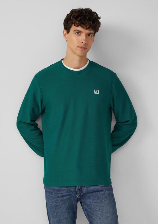 Produktbild s.Oliver Sweatshirt Leichtes Sweatshirt mit Rippstruktur und Logo (M)
