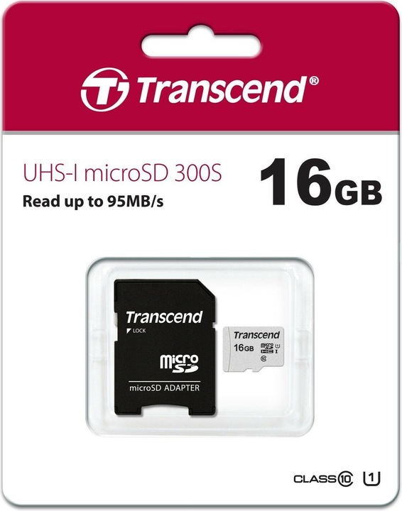 Actual product image Transcend 300S (16 GB, microSDHC, U3, UHS-I)
