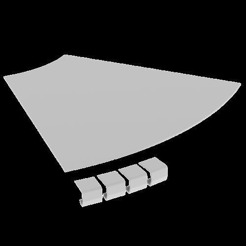 Unex, Passaggio dei cavi, 67514-04 Coperchio piatto piegato a 45 500 R300 in U23X RAL7035 (56.57 cm)