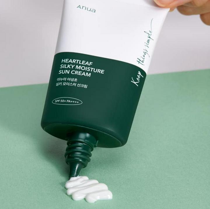 Actual product image Anua Heartleaf Silky Moisture Sun Cream (Suntan cream, SPF 50+, 50 ml)