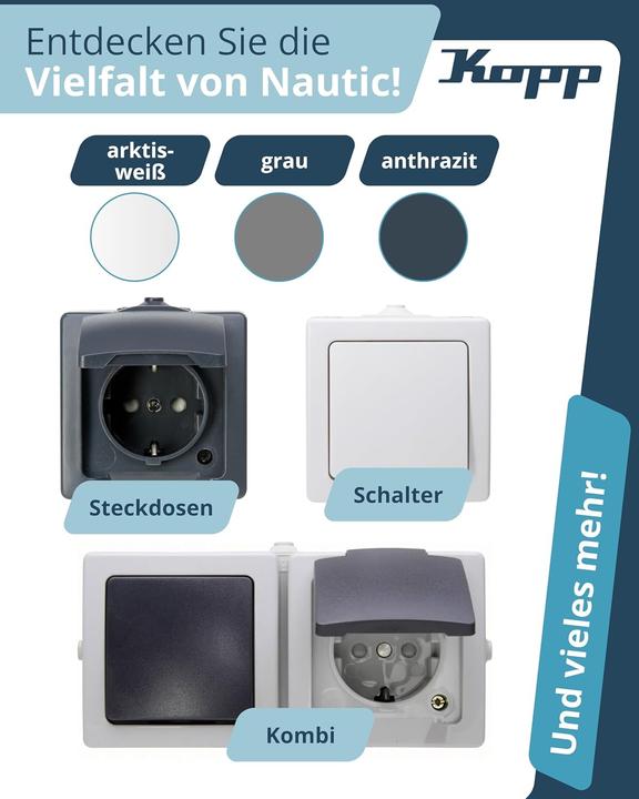 Actual product image Kopp Surface-mounted damp-proof universal switch