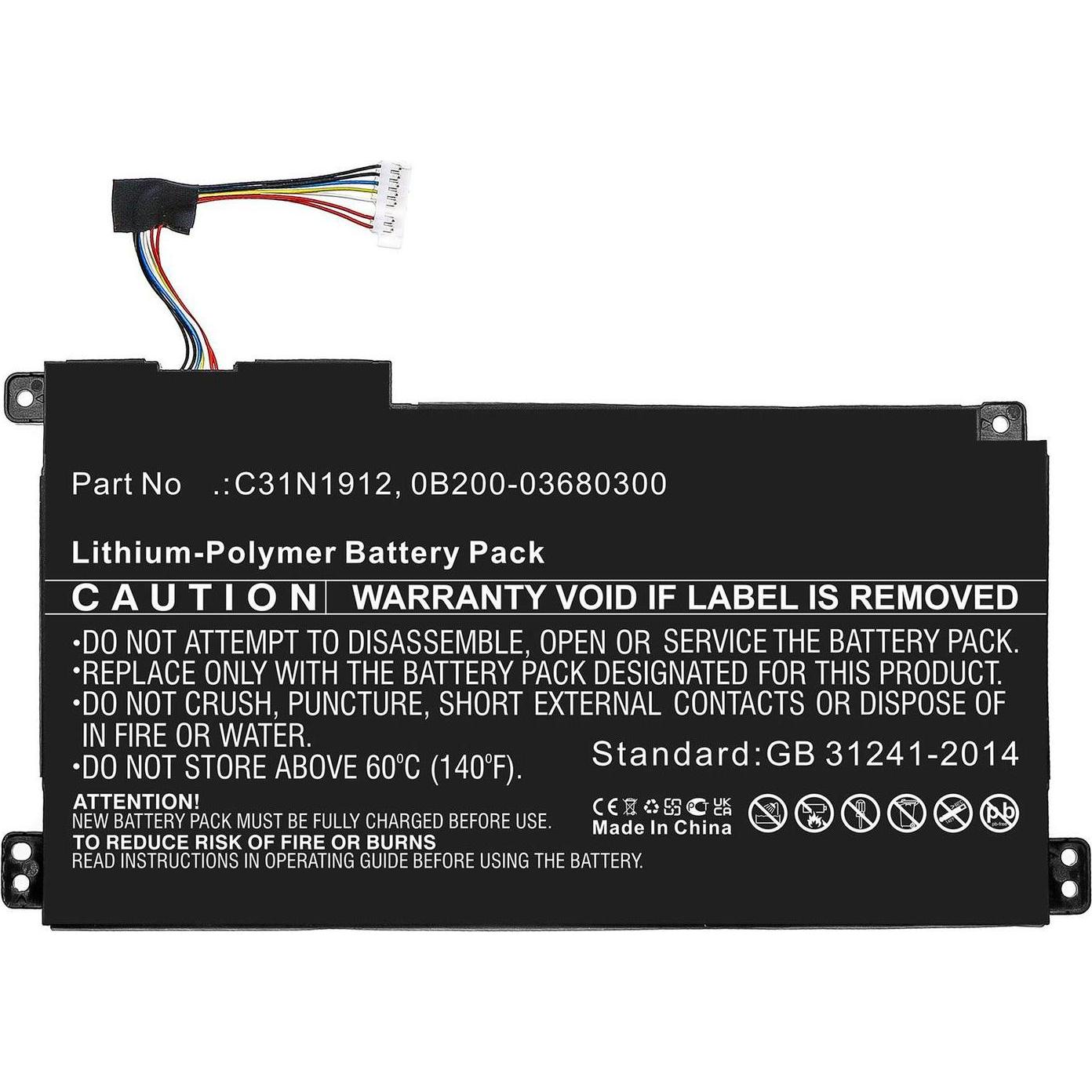 AGI Akku kompatibel mit Asus VivoBook 14 E410MA (3400 mAh), Notebook Akku, Schwarz