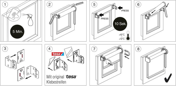 Immagine prodotto Gardinia Supporto adesivo per tende a rullo bianco
