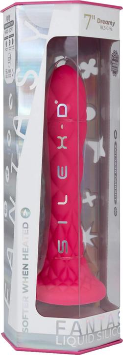 Actual product image Silexd Dreamy Dildo Fantasy Flüssigsilikon Thermoreaktiv Fuchsia 18,5 Cm