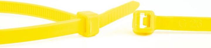 Actual product image WKK Kunststoffkabelbinder Gelb 200x3,6mm 100 St. (Plastic cable ties, 200 mm, 100 pcs.)