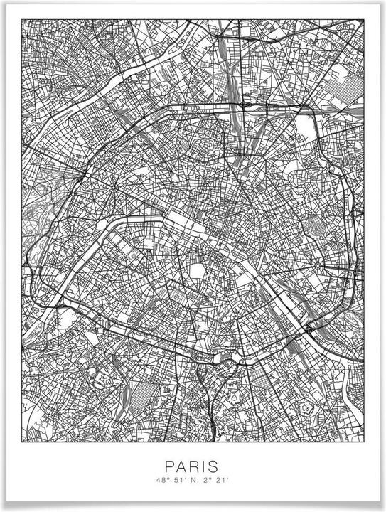 Actual product image Trenddeko City map Paris (40 x 50 cm)