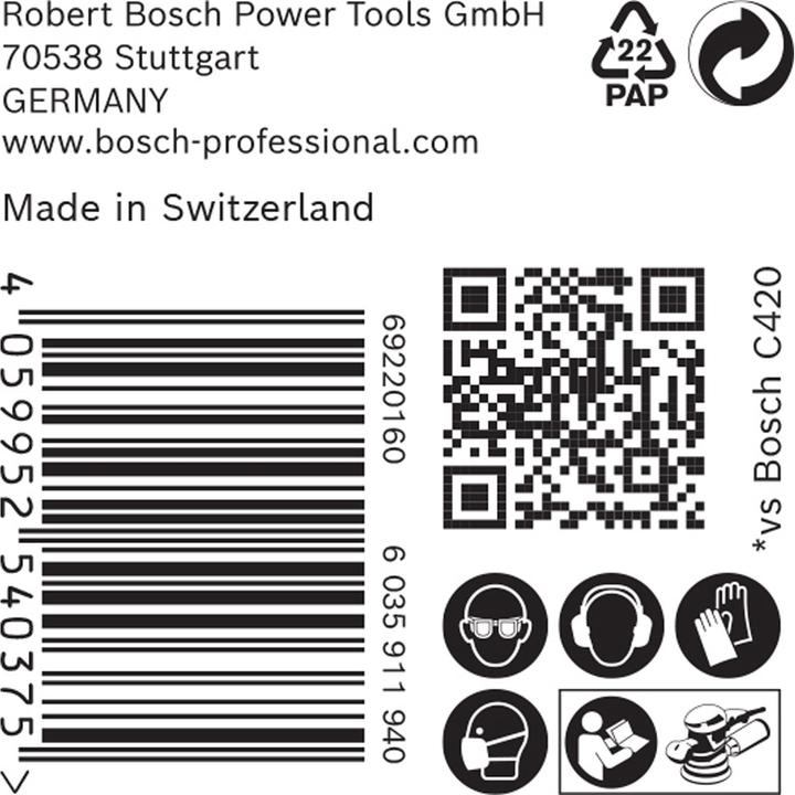 Image du produit Bosch Professional Zubehör EXPERT M480 Filet de ponçage pour ponceuse excentrique, 150 mm, G 100, 50 pièces (100)