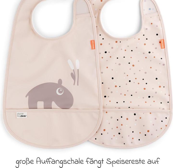 Actual product image Done by Deer Bib with Velcro fastener 2-pack Ozzo Pink