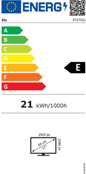 Energie-Label ēlo 2702L 27IN Touchscreen-Monitor (1920 x 1080 Pixel, 27")