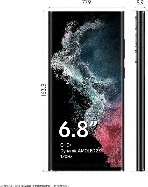 Actual product image Samsung Galaxy S22 Ultra (256 GB, Phantom Black, 6.80", Dual SIM, 108 Mpx, 5G)