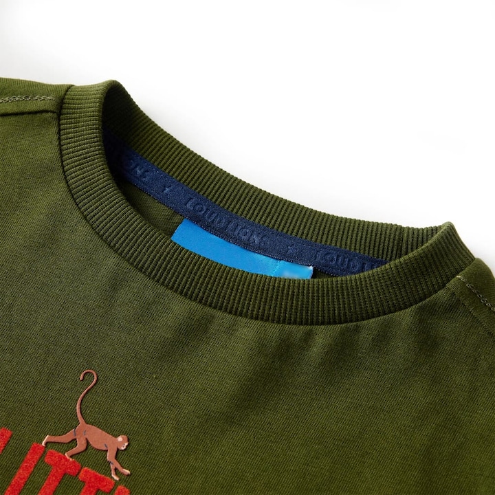 Produktbild VidaXL Kinder-Langarmshirt Dunkles Khaki 140,Material: 100 (140)