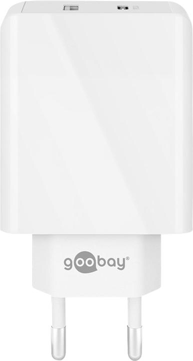 Produktbild Goobay Dual USB-Schnellladegerät USB/USB-C PD 28W, Weiss (28 W)