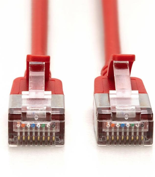 Actual product image Digitus CAT 6A class Ea, F/FTP, twisted pair patch cable, Cu, LSZH, AWG 32/7, length: 1.5 m, red (F/FTP, CAT6a, 1.50 m)