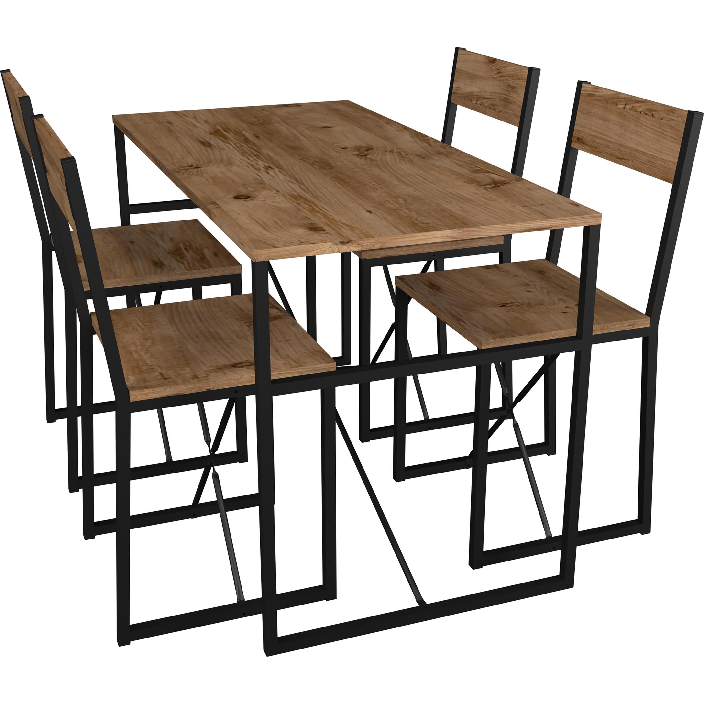 VCM, Esstisch, Essgruppe Tischgruppe Set Insasi L (120 x 60 x 85 cm)