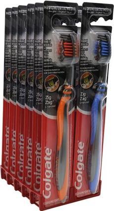 Actual product image Colgate Zick -Zack charcoal, toothbrush, medium, 1 piece (Medium, 1 x)