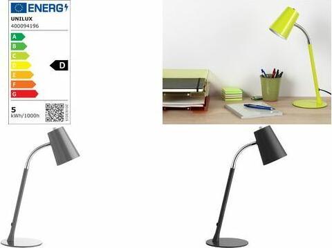 Image du produit Unilux Lampe de bureau LED FLEXIO 2.0, noir (1395 lm, E14)