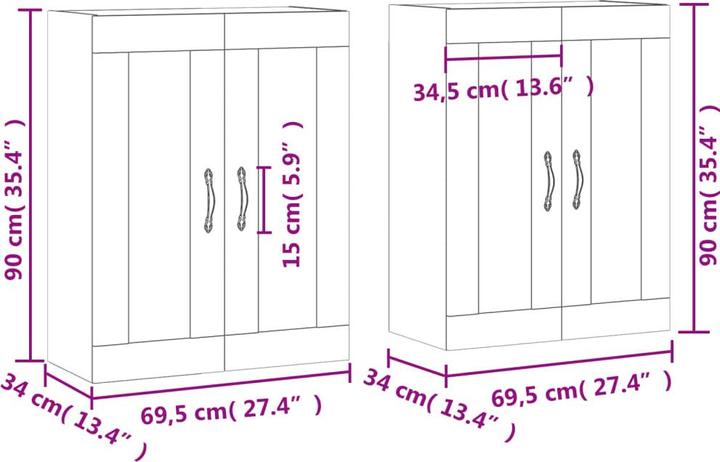 Produktbild vidaXL Wandschrank (69.50 x 34 x 90 cm)