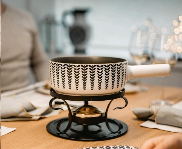 Produktbild Kadastar Fondue-Caquelon Leaves Ø 22 cm, Weiss (2 l)