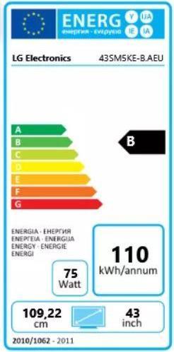 Energy Label LG 43SM5KE-B (1920 x 1080 pixels, 43")