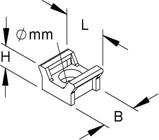Produktbild Kleinhuis HKL 718 Schraubsockel natur fÃ¼r Kabelbinder bis B=12,5mm (22 mm, 50 Stk.)