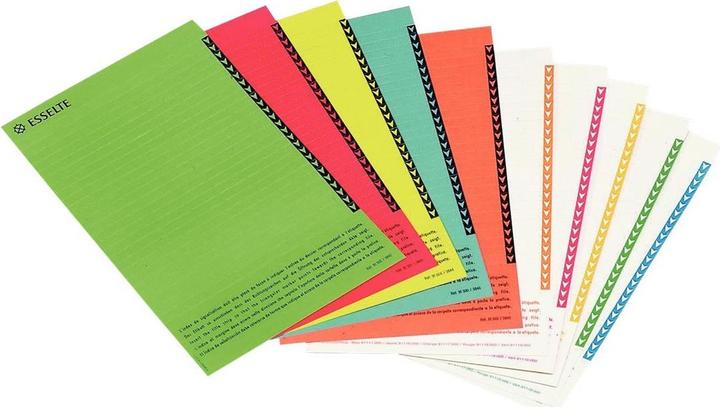 Produktbild Dymo Etiketten für Hängemappen, sortiert 10 Bögen à 25 Etiketten im Blister, Vordereseite weiss