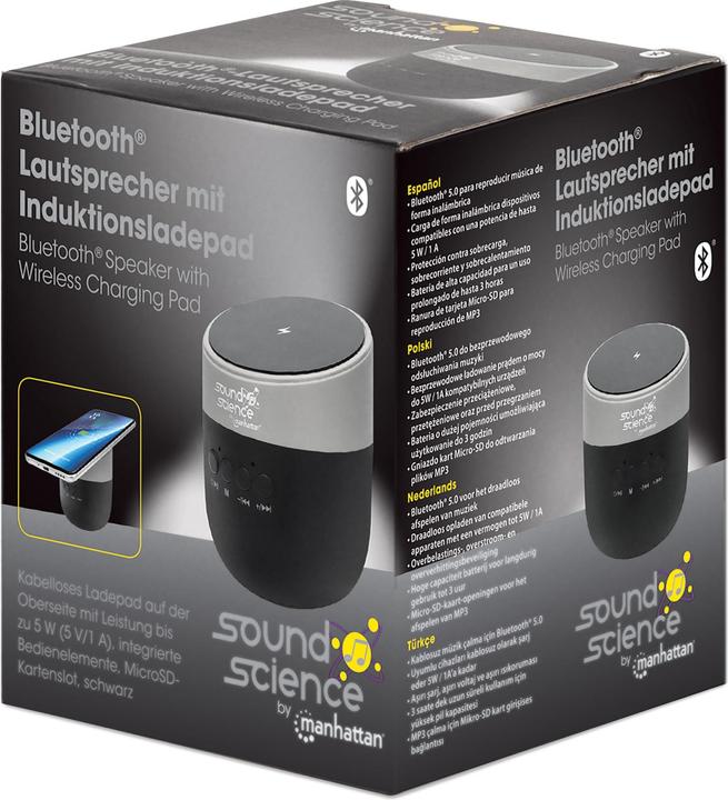 Image du produit Manhattan Enceinte Bluetooth® Sound Science avec chargeur à induction (3 h, Fonctionnement sur piles)