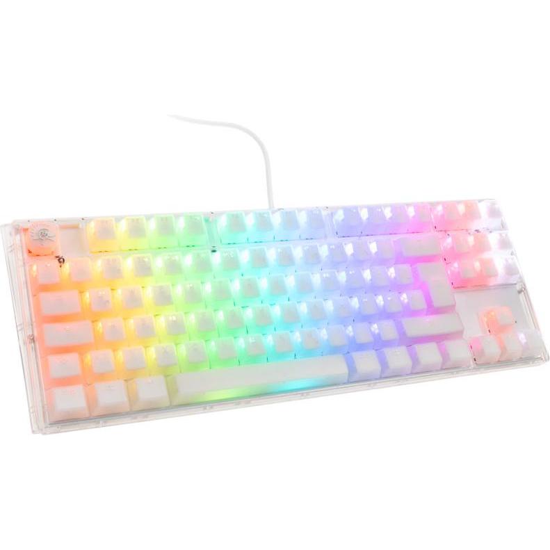 Ducky One 3 Aura White TKL Gaming Tastatur, RGB LED - MX-Blue (DE, Kabelgebunden), Tastatur, Weiss