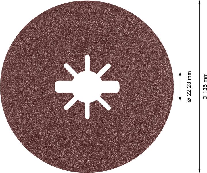 Produktbild Bosch Professional Zubehör EXPERT R781 Prisma Ceramic X-LOCK Fiberscheibe, 125 mm, 22,23 mm, G 80 (80)