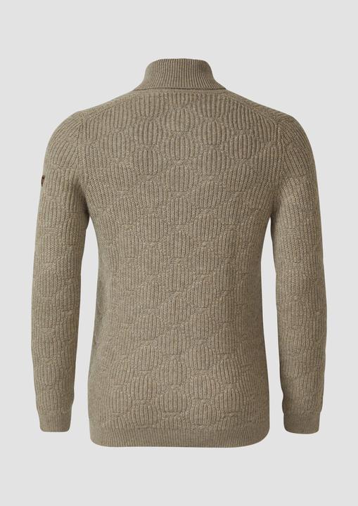 Image du produit s.Oliver Strickpullover Wollmix-Pullover mit Schalkragen und Struktur (XXL)