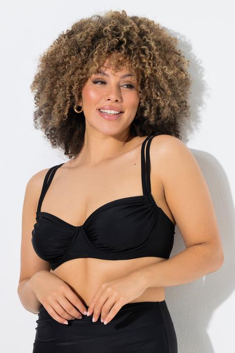 Actual product image Ulla Popken Ruched Underwire Bikini Top (52)