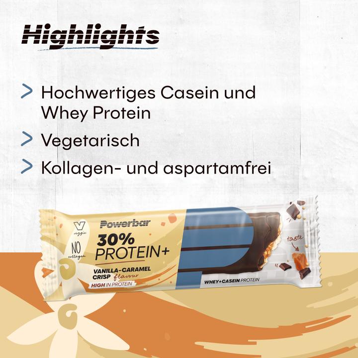 Produktbild Powerbar Protein Plus 30% (Vanille, Karamell, 15 Stk., 825 g)