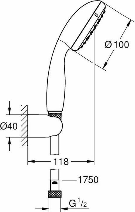 Produktbild Grohe Vitalio Start Wandhalterset (1 Strahlarten)