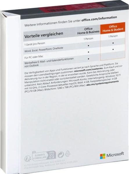 Immagine prodotto Microsoft Office Home & Student 2021 (DE) (1 Utente, Senza limiti)