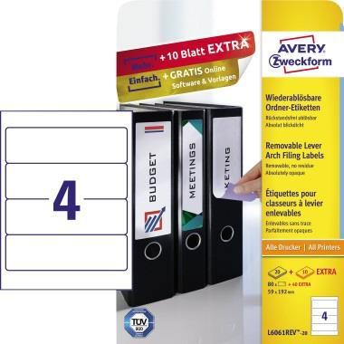 Produktbild Avery Ordner-Etiketten, ablösbar