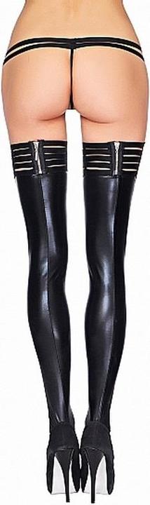 Produktbild 7 Heaven Wetlook and Fishnet Lace-Up Stockings (M, S)