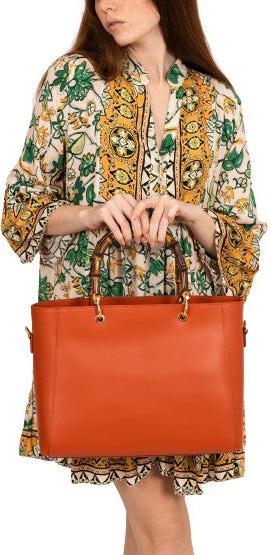 Image du produit Only-Bags.Store Sac avec poignée en bambou, sacs à main en cuir, sac en cuir véritable, sac à bandoulière, fait main