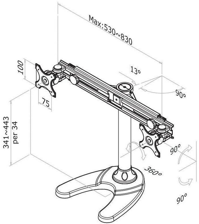 Actual product image Neomounts FPMA-D700DD Monitor table base (Table, 27")