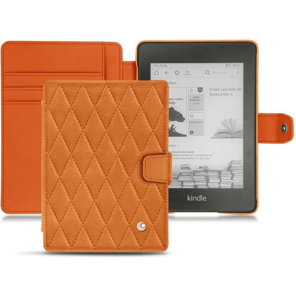 Noreve Lederschutzhülle Wallet (Kindle Paperwhite 2018), eReader Zubehör, Orange