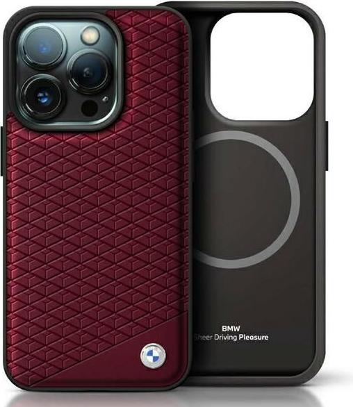Immagine prodotto BMW BMHMP16X23RDDR iPhone 16 Pro Max 6.9" czerwony/red hardcase Sign Leather Diamond Metal Logo MagS (Apple iPhone 16 Pro Max)