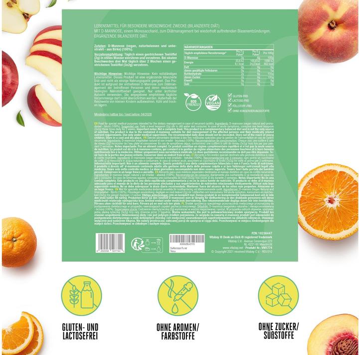 Actual product image Vitabay D-Mannose Pulver vegan 200 g (1 Piece, 200 g)
