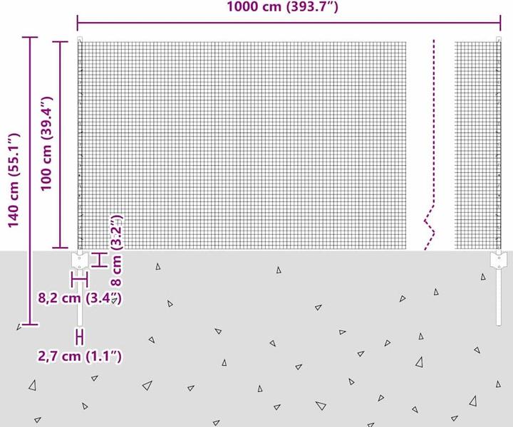 Produktbild vidaXL Hühnerdrahtzaun