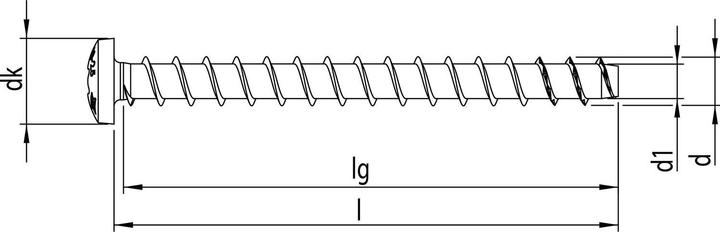 Produktbild Heco MULTI-MONTI-plus P Betonschraube Pan-Head TX 7,5x50 mm blau verzinkt 100 Stück (100 Stk.)