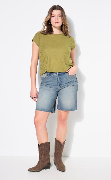 Immagine prodotto Studio Untold Bermuda di jeans con taglio della gamba ampio e orlo sfrangiato (52)