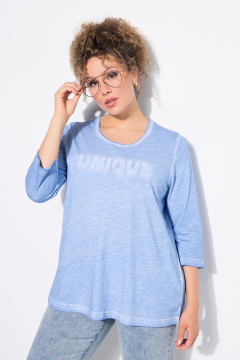 Produktbild Ulla Popken Shirt, Statementstickerei, Classic, Rundhals, 3/4-Arm (50, 52)