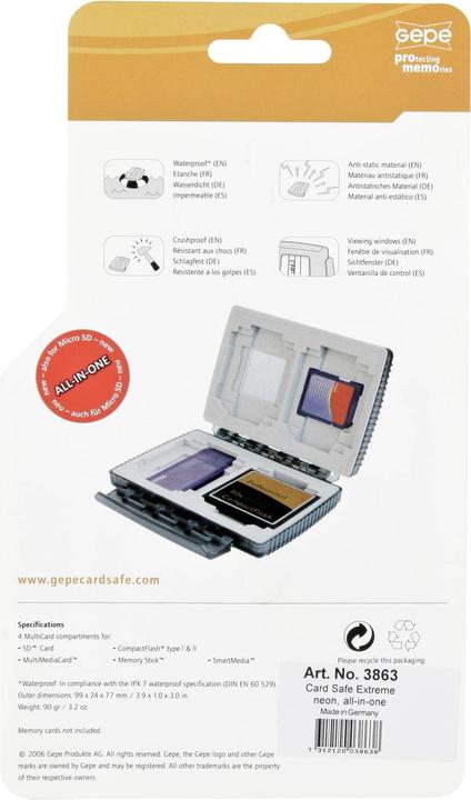 Produktbild Gepe Memorycard Protector (Speicherkartenhülle)