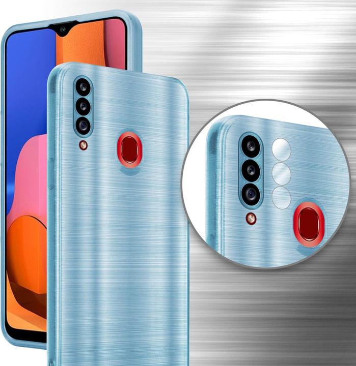 Actual product image Cadorabo Case for Samsung Galaxy A20s in TPU Brushed Camera Protector LM160 Style (Samsung Galaxy A20s)