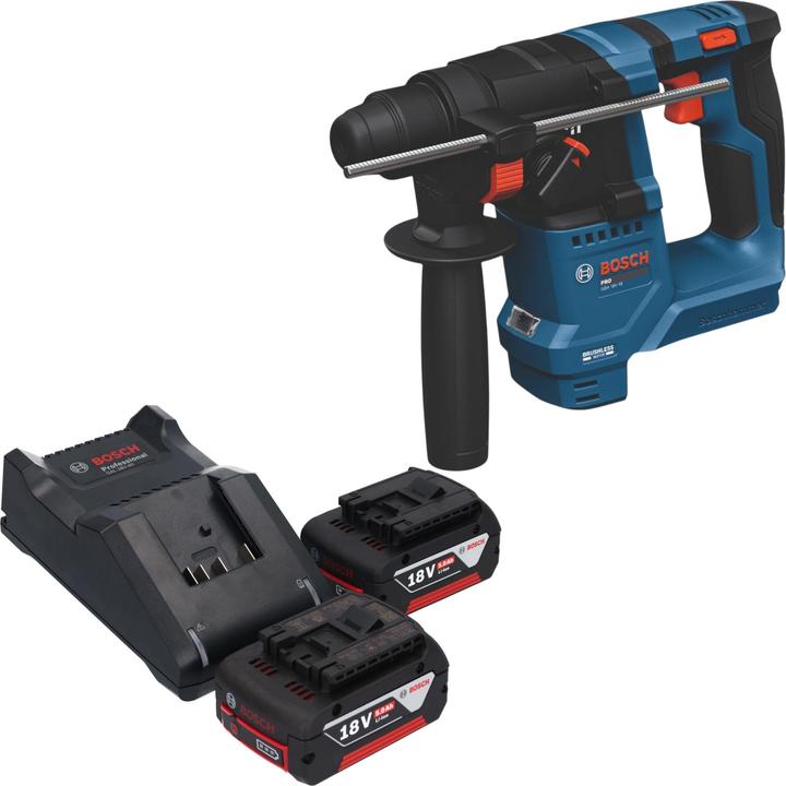 Actual product image Bosch Professional Bosch GBH 18V-18 Professional cordless hammer drill 18 V 1.5 J SDS plus Brushless + 2x 5.0 Ah (Hammer drill)