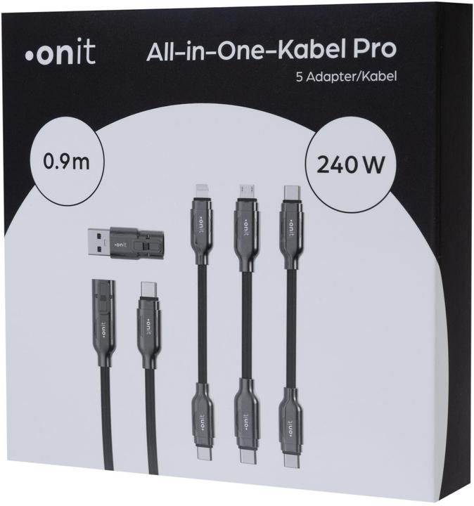 Actual product image Onit USB cable All-in-One Pro 240 W, 0.9 m (0.90 m, USB 3.2 Gen 2, 240 W)